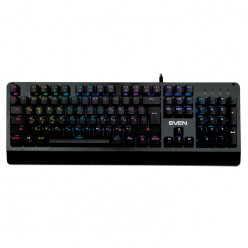 Механическая игровая клавиатура SVEN KB-G9700 RGB, красные переключатели, 104 клавиши, функция Anti-Ghosting, RGB-подсветка, USB, черная